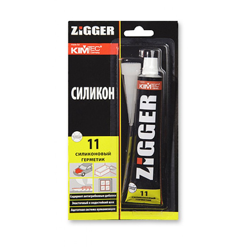 Герметик силиконовый ZIGGER Silicone Acetate 11 50 мл бесцветный 02-02-22